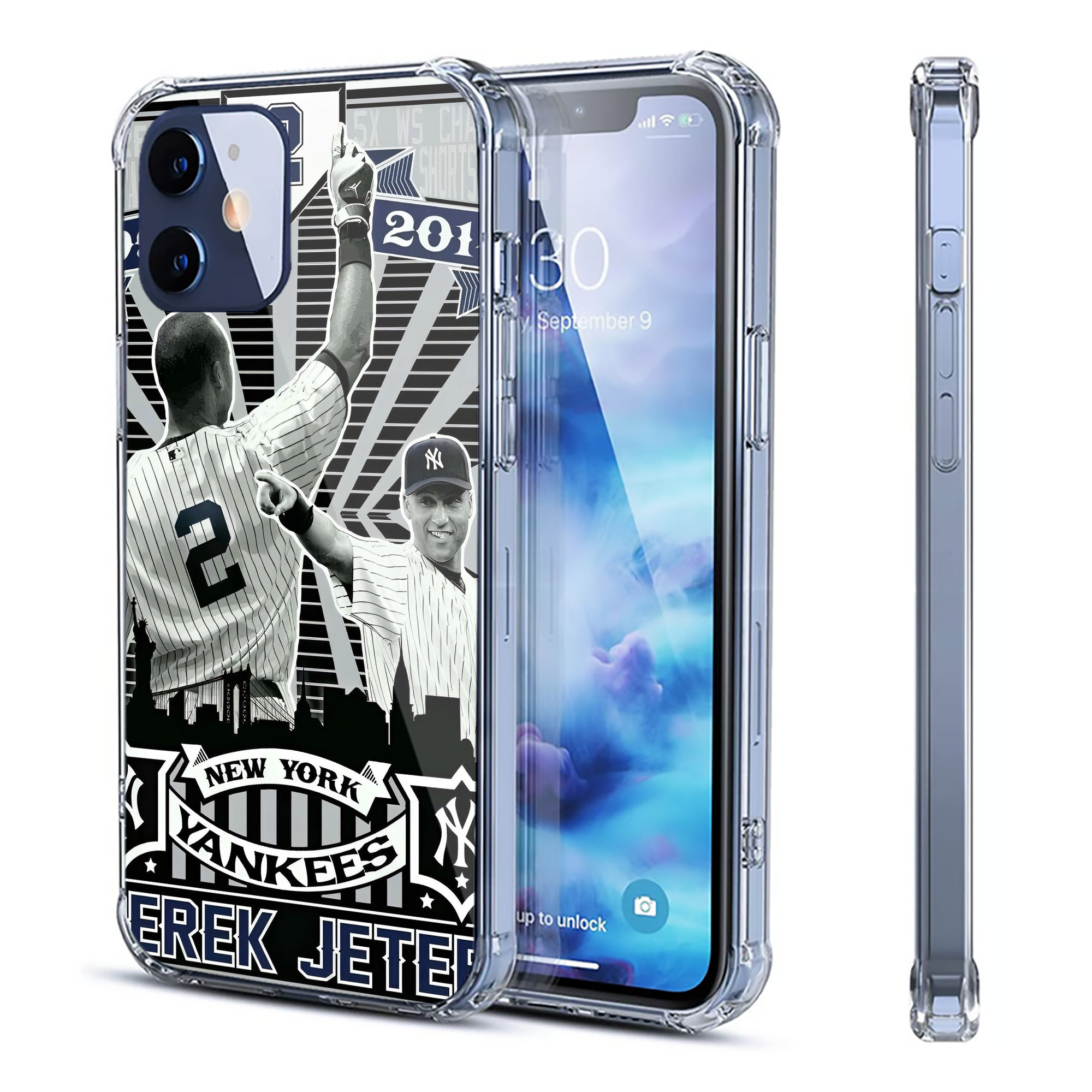 Derek Jeter 34 Clear IPhone 12 Case – Soft TPU With UV Print – Enhanced Drop Protection, Precise Fit, Anti-Fingerprint, Customizable Design, Scratch-Resistant, Yellow-Resistant